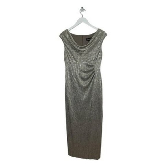 CONNECTED APPAREL Stone Metallic Side Slit Maxi Dress Petite Size 8P NWT $89 - Picture 1 of 4